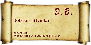Dobler Blanka névjegykártya